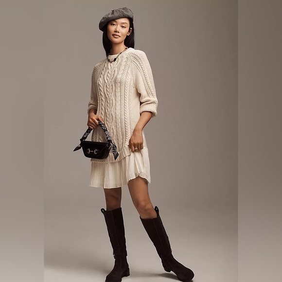 Anthropologie Delphine sweater twofer minidress size large - Picture 2 of 8